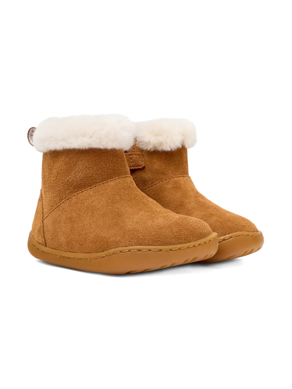 Camper Kids' Faux-fur Suede Boots In Brown