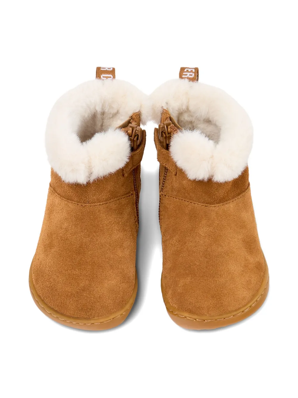 Camper Faux-fur Suede Boots In Brown