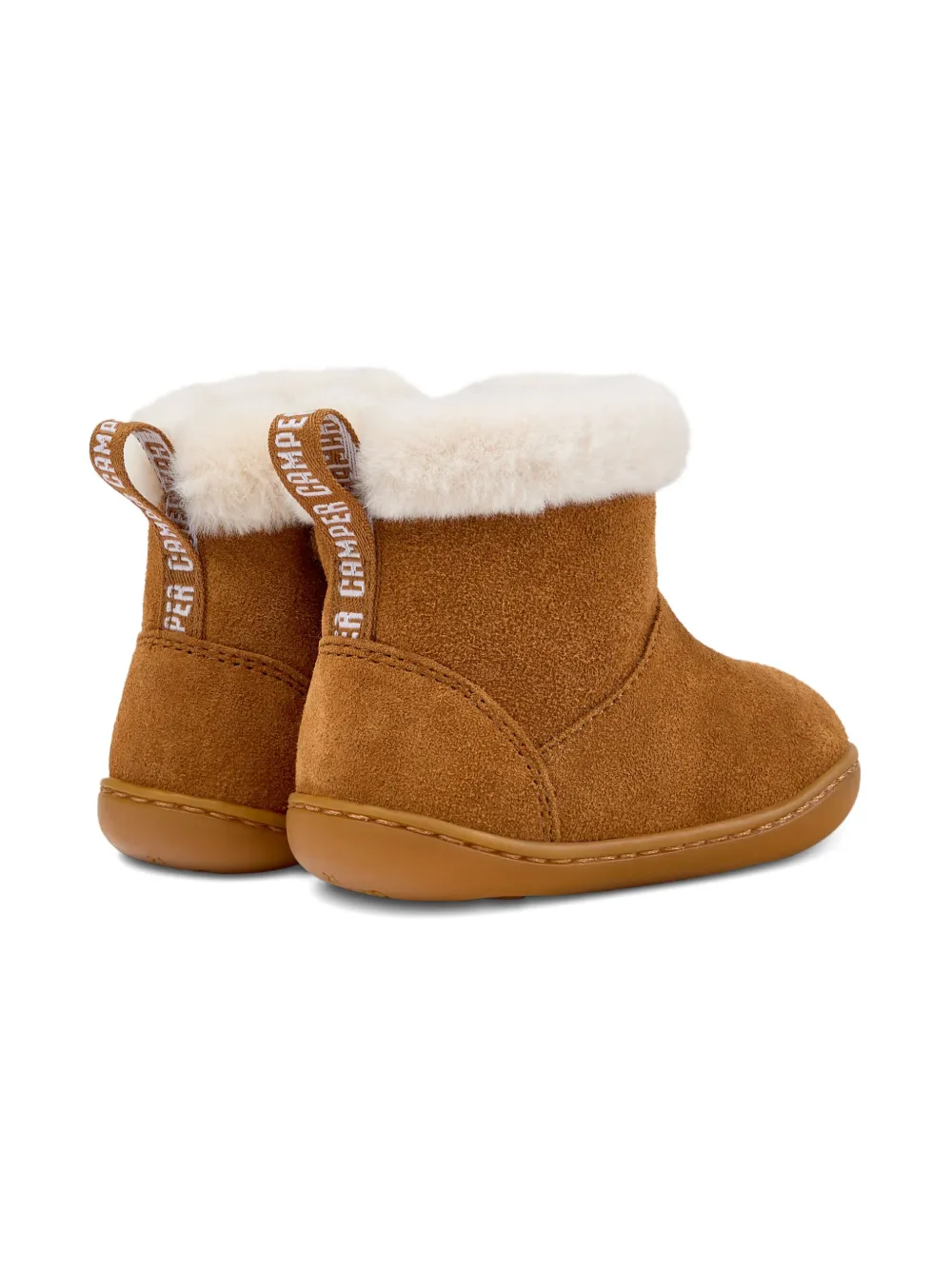 Camper Faux-fur Suede Boots In Brown