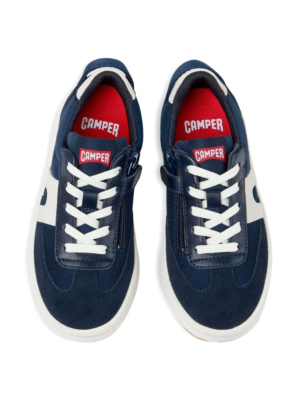 Camper Kids Suède sneakers met rits Blauw