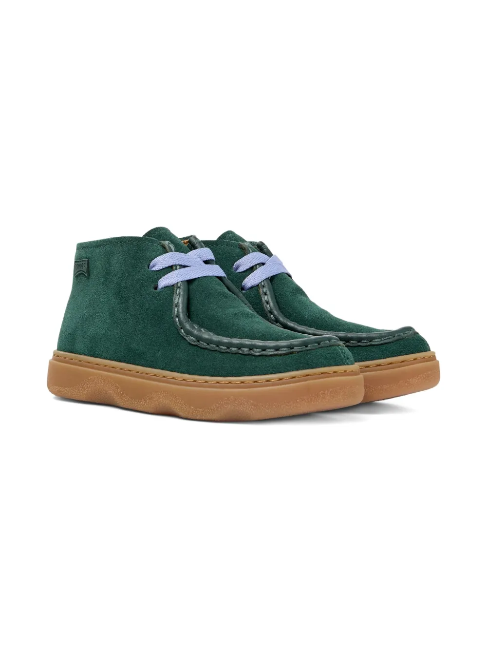 Camper Kids' Suede Lace-up Ankle Boots In Green