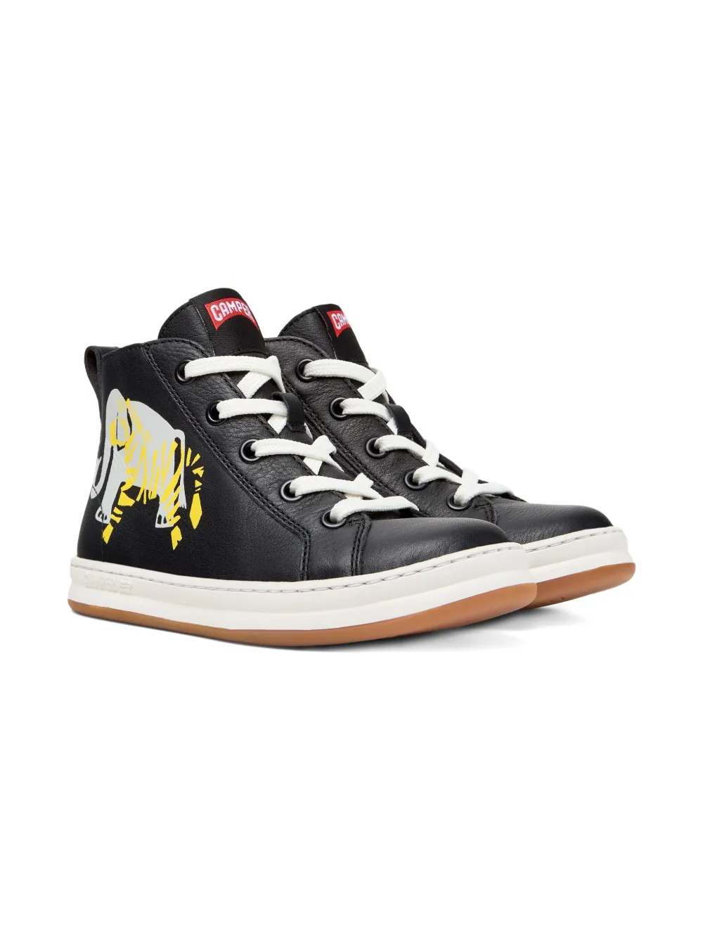 Camper Kids Sneakers met dierenprint - Zwart