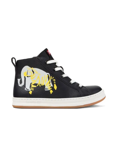 Camper Kids animal-print lace-up sneakers