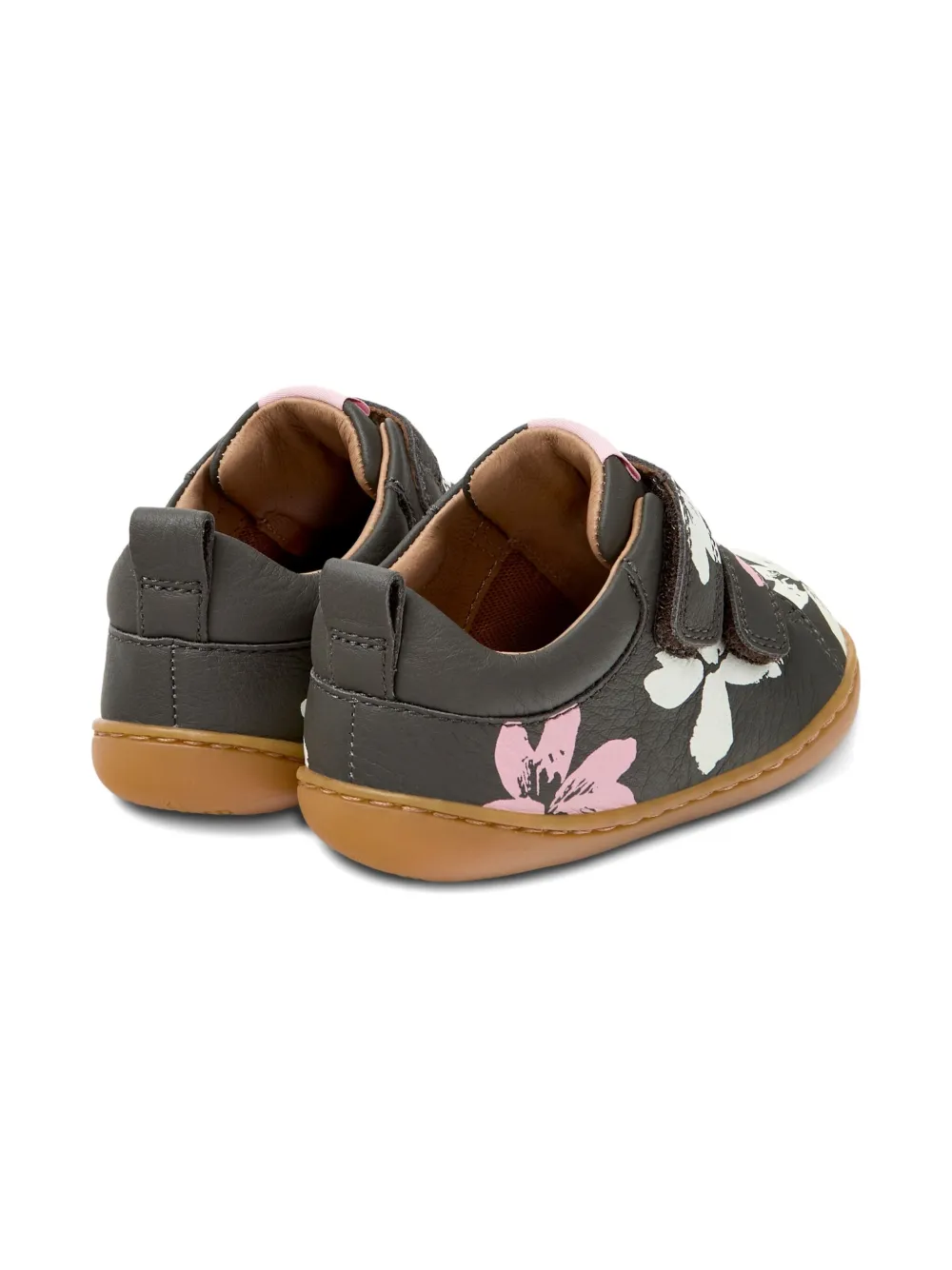 Camper Kids Twins leren sneakers met bloemenprint Zwart