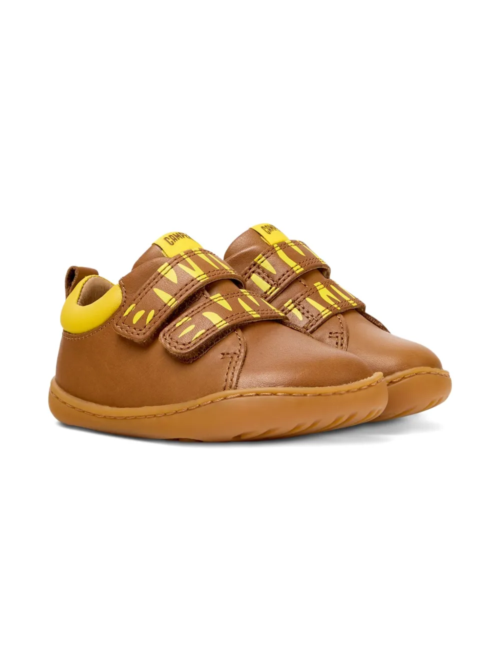 Camper Kids Leren sneakers met dubbel bandje Bruin