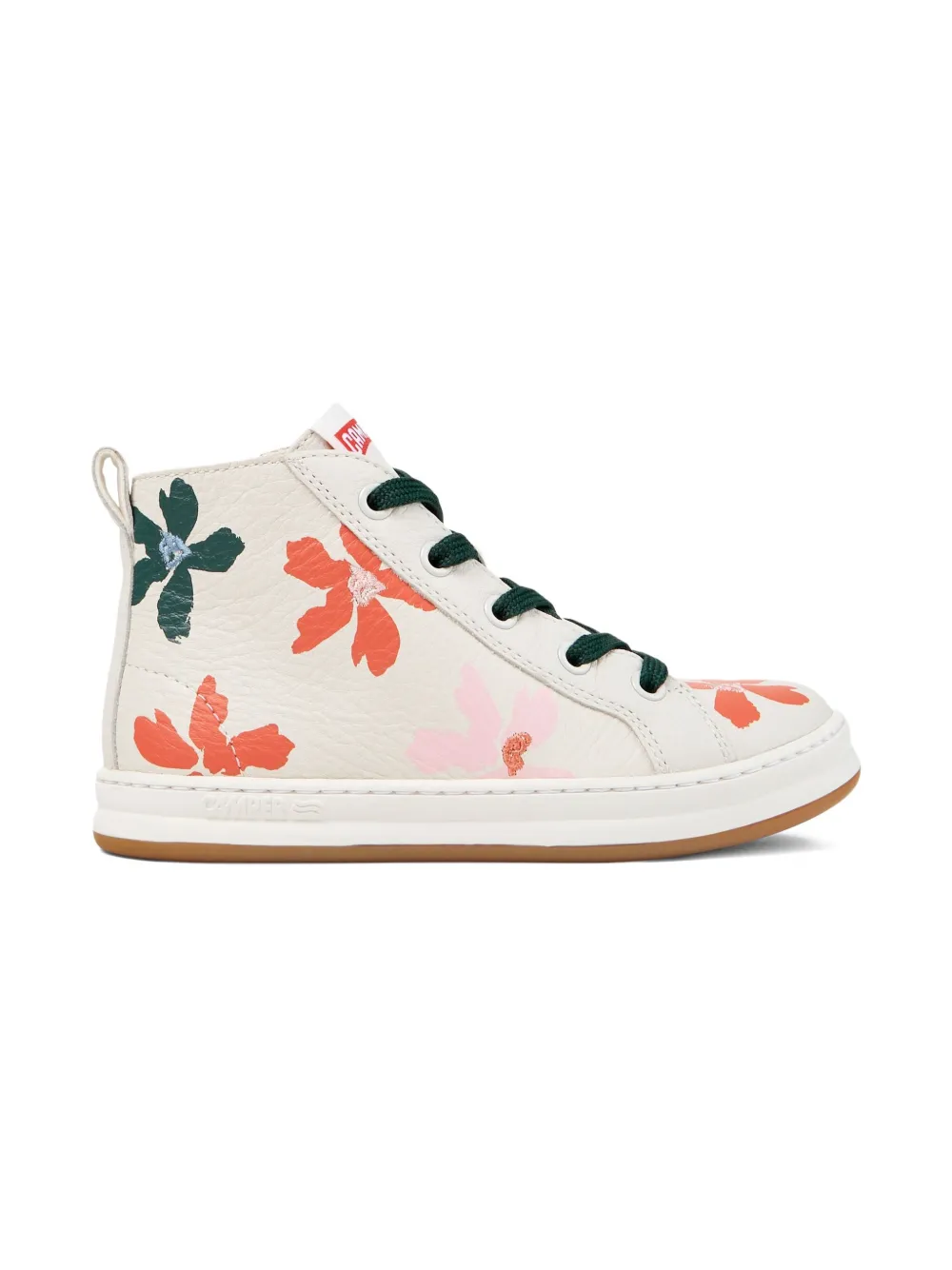 Camper Kids Leren high-top sneakers met bloemenprint - Wit