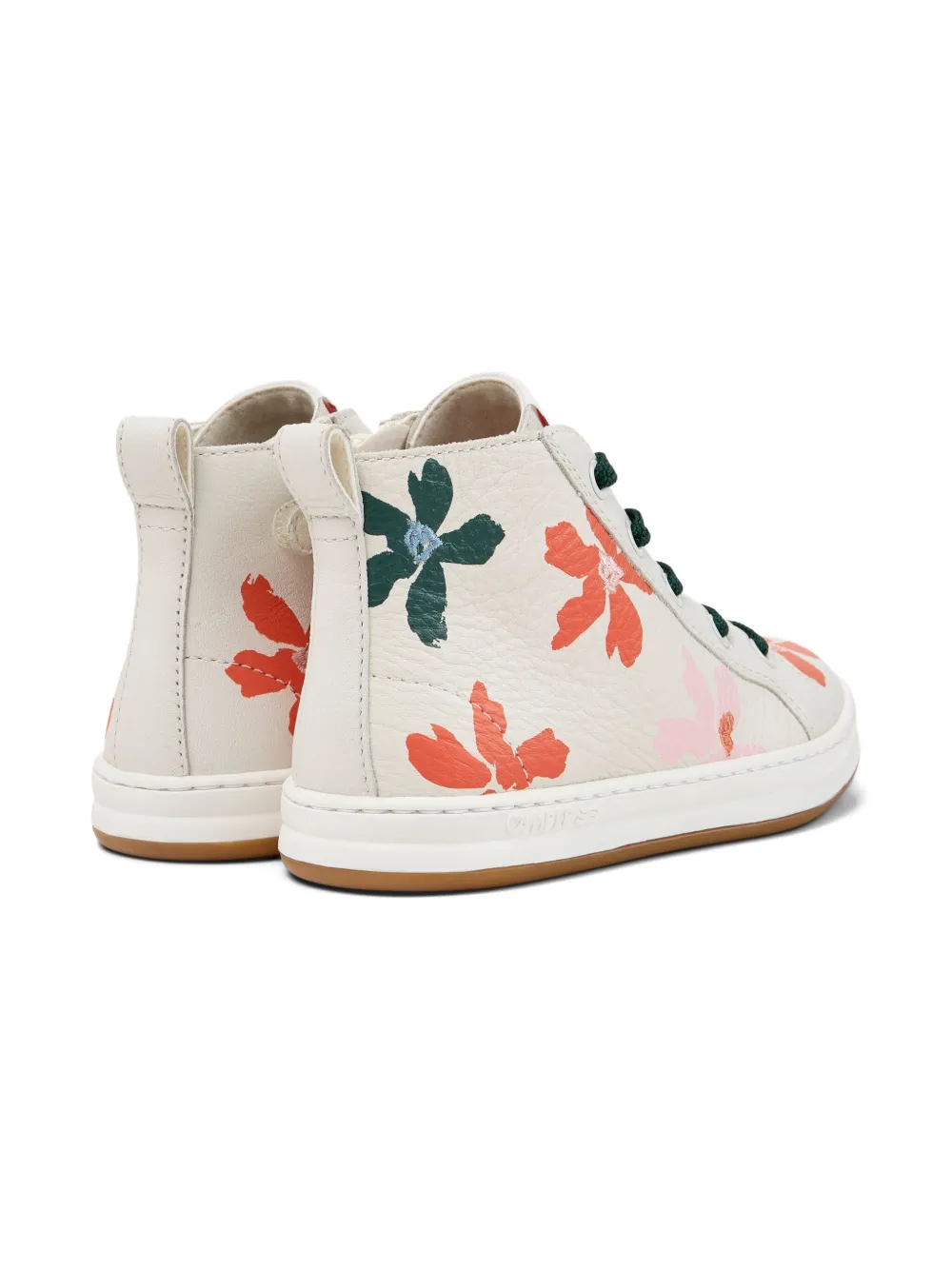 Camper Kids Leren high-top sneakers met bloemenprint Wit