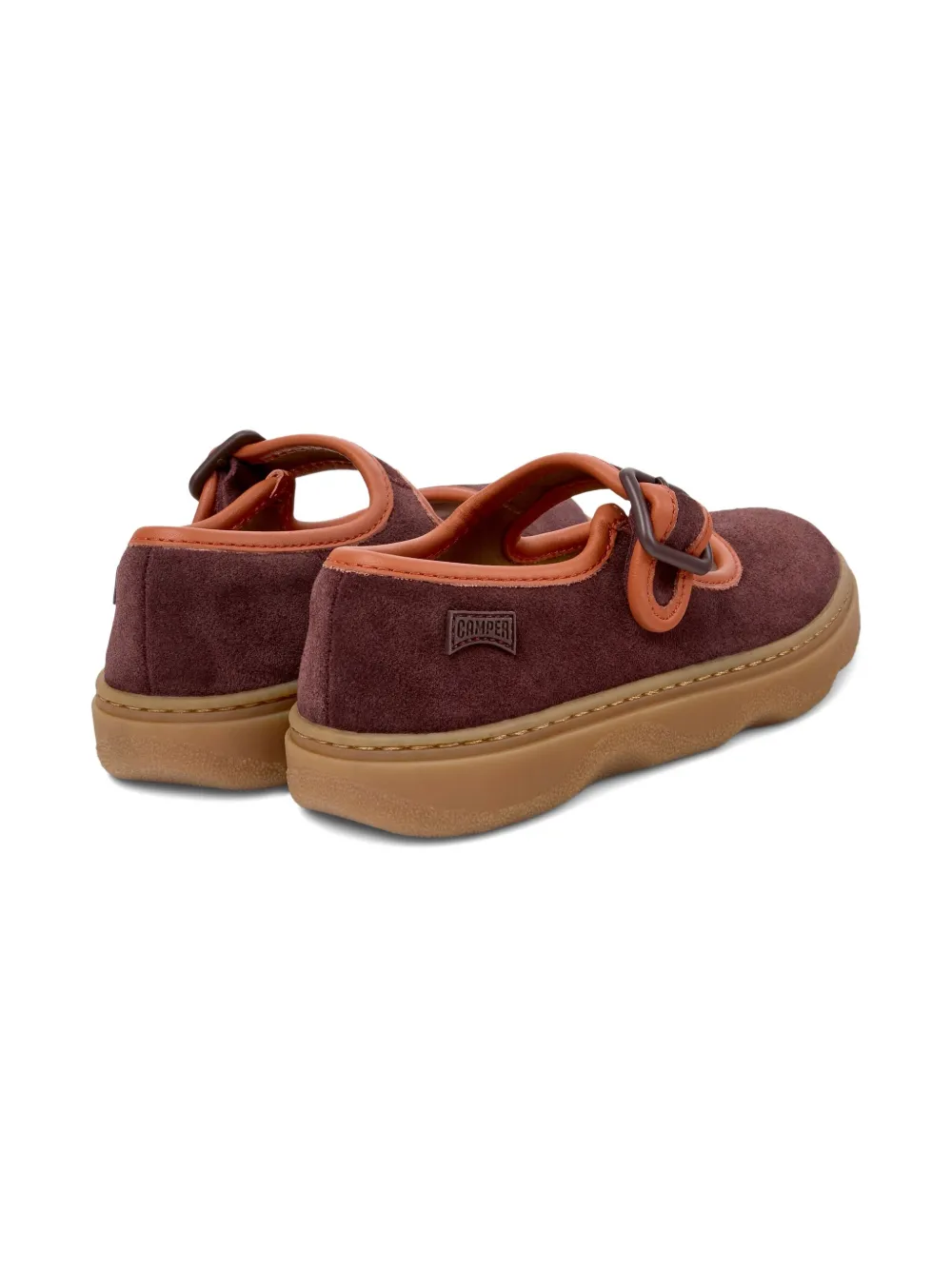 Camper Kids Suède ballerina's met gespbandje Rood