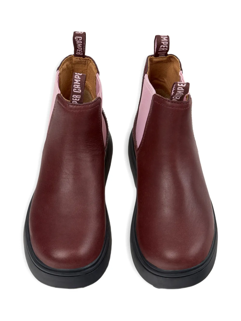 Camper Kids Norte elastic-panel leather boots Red