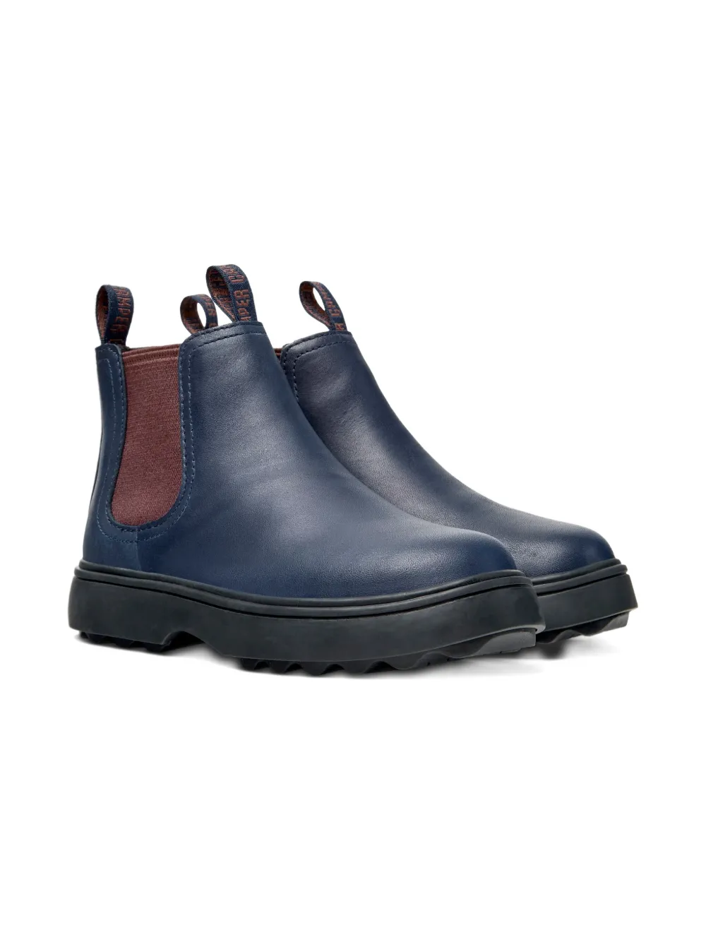 Camper Kids Norte elastic-panel leather ankle boots Blue