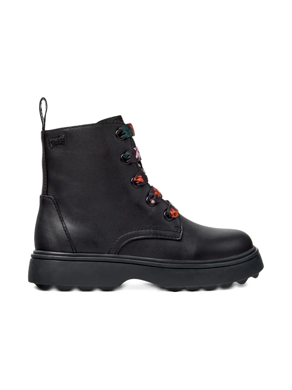 Camper Kids Norte floral-lace ankle boots Black