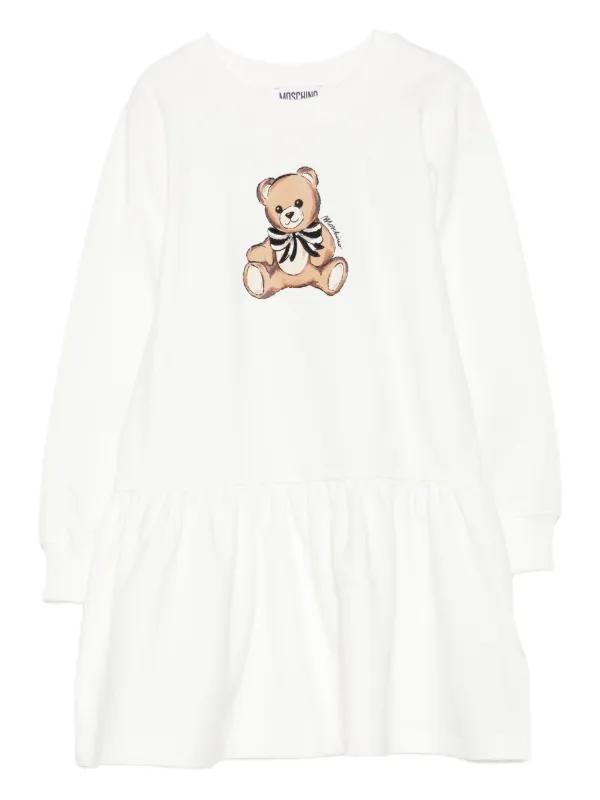 ■40/ MOSCHINO COUTURE! モスキーノ テディベア ワンピース MOSCHINO (モスキーノ) ベア クルーネック ニットワンピース