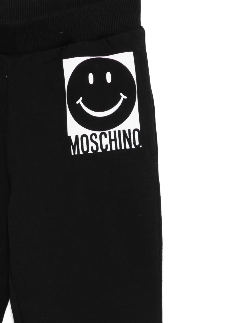 Moschino Kids smiley face-motif tracksuit bottoms Zwart