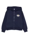 Moschino Kids Teddy Bear-print zip-up hoodie - Blue