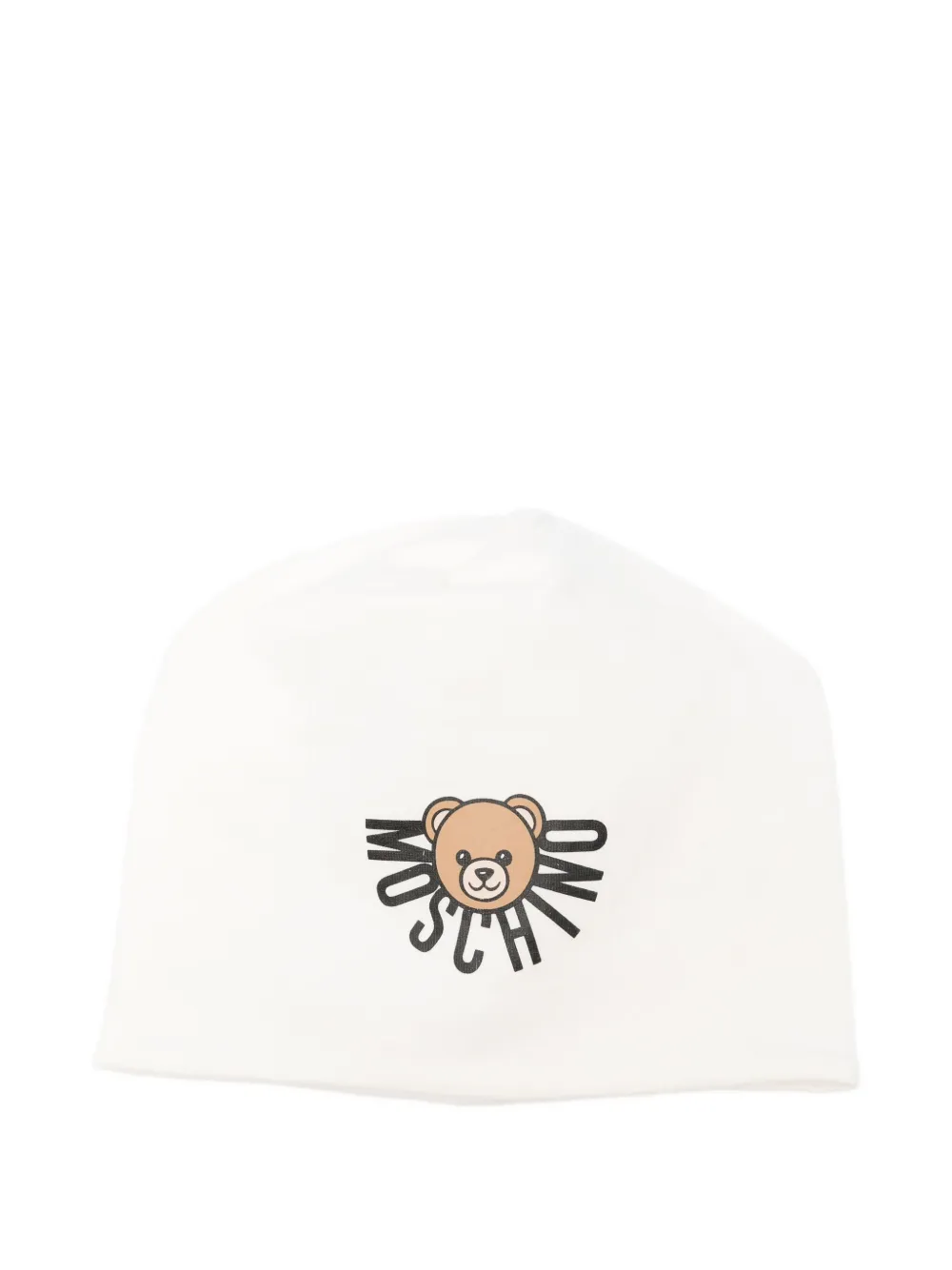Moschino Kids teddy bear-print beanie Beige