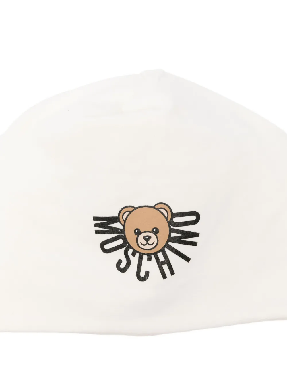 Moschino Kids teddy bear-print beanie Beige