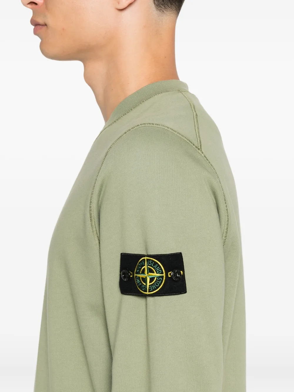 Stone Island Sweater met logopatch en ronde hals Groen