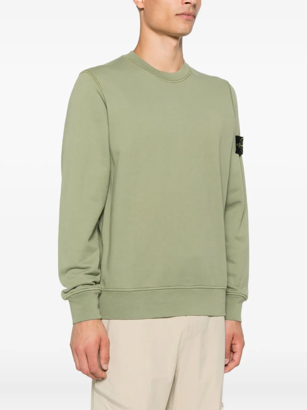 Stone Island Sweater met logopatch en ronde hals Groen