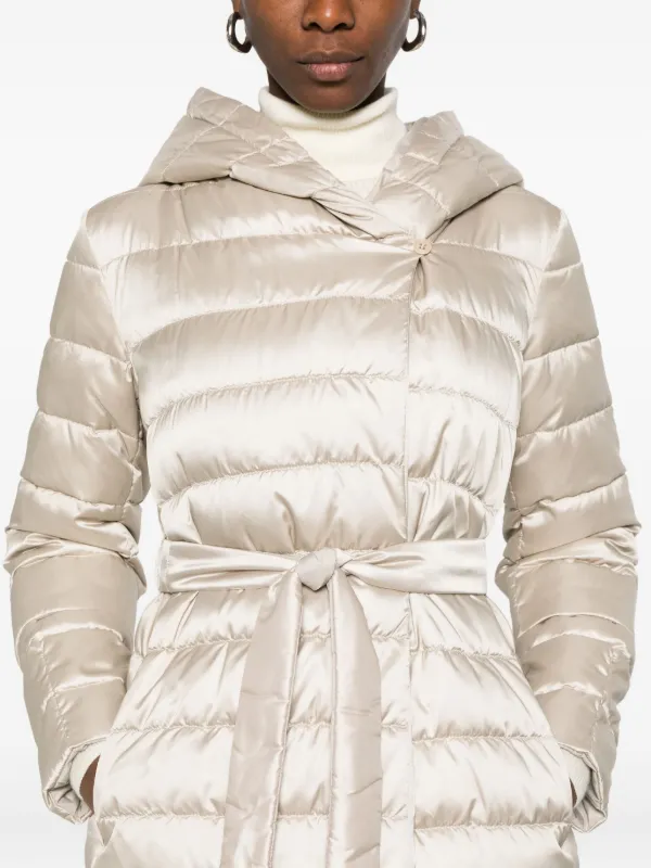 Max Mara Novef Hooded Quilted Coat | Neutrals | FARFETCH