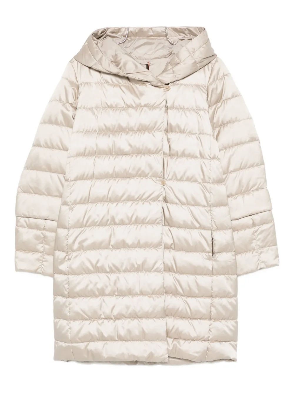 Max Mara Novef Hooded Quilted Coat In Neutral