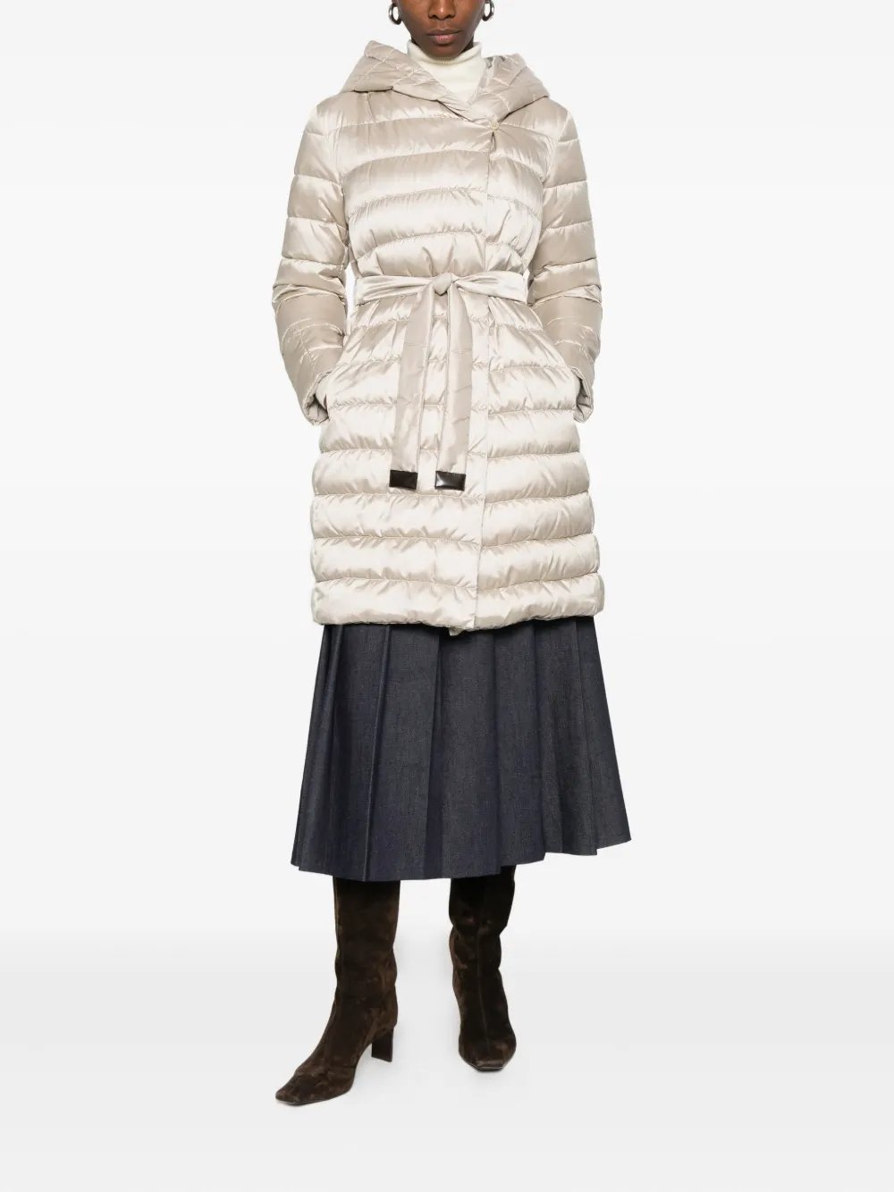Max Mara Novef hooded quilted coat - Beige