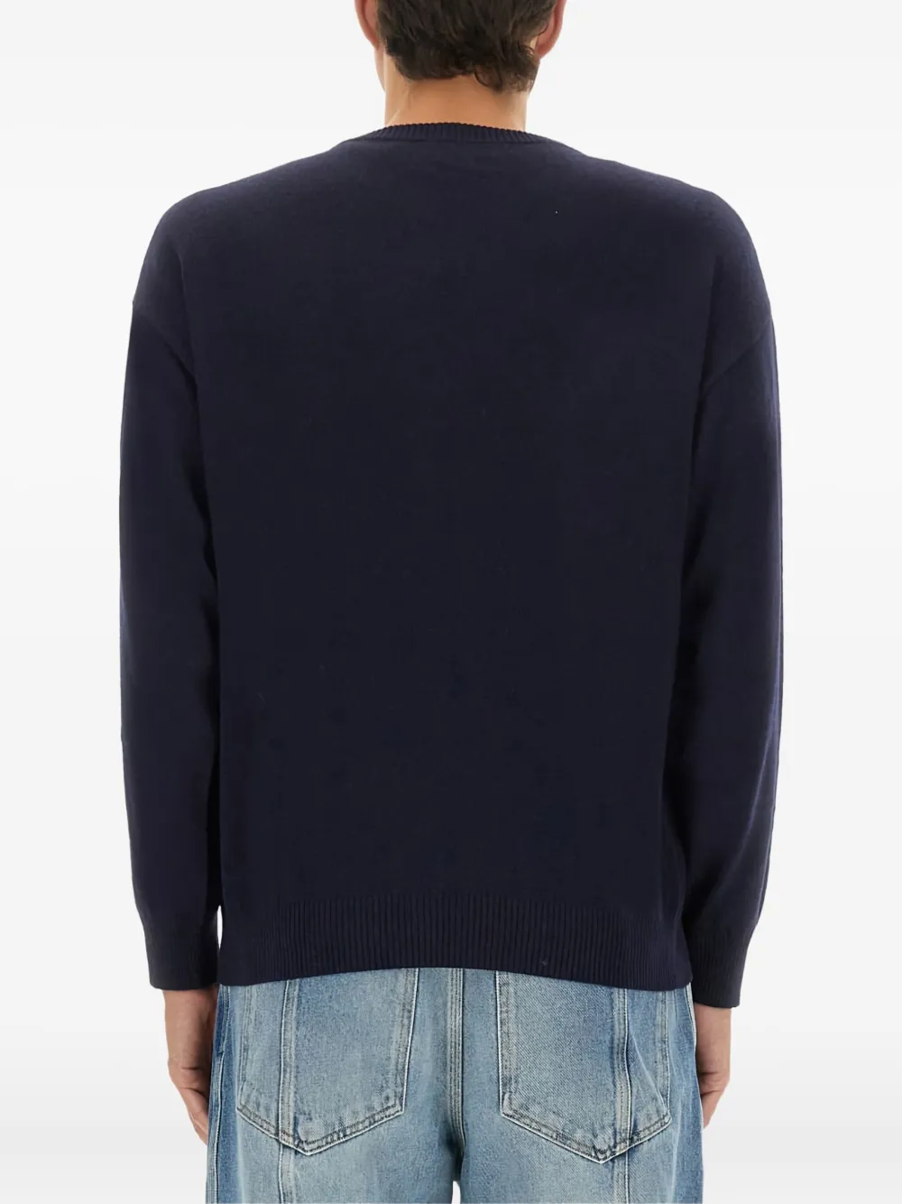 Moschino Trui met geborduurd logo en ronde hals Blauw