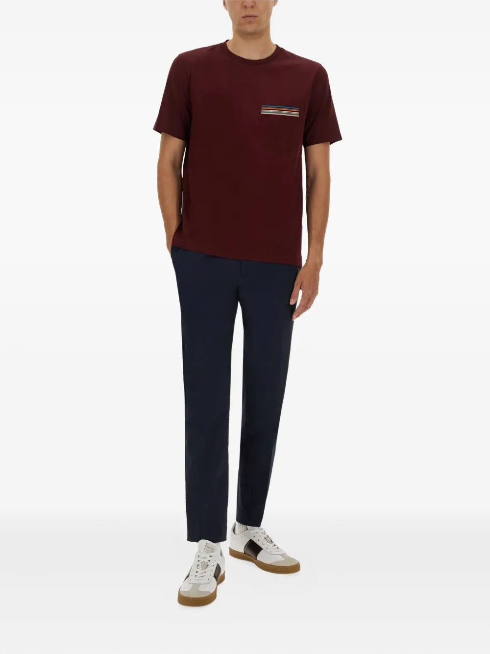 Paul Smith signature-stripe pocket T-shirt - Rood