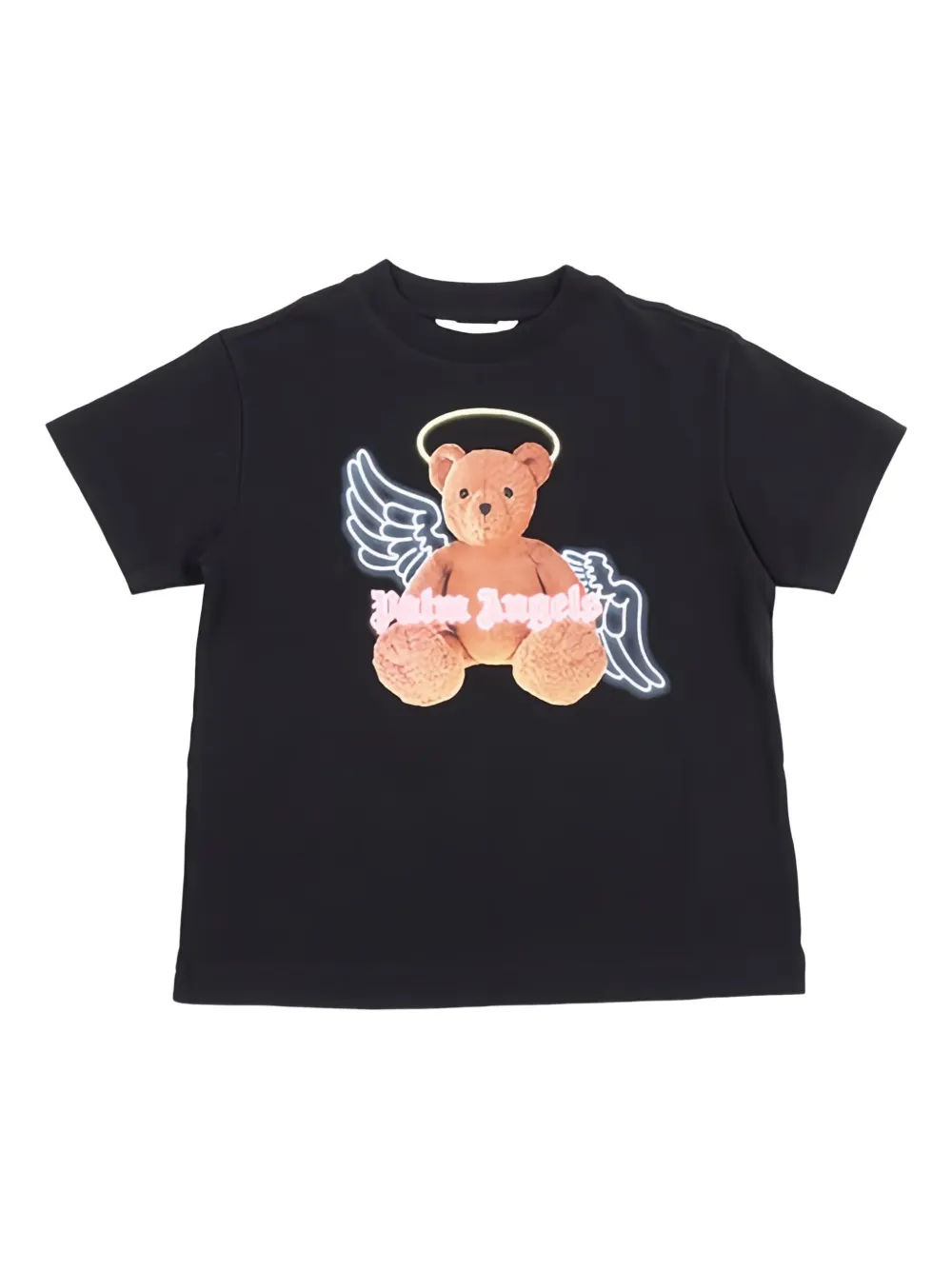 Palm Angels Kids teddy bear-print T-shirt - Nero