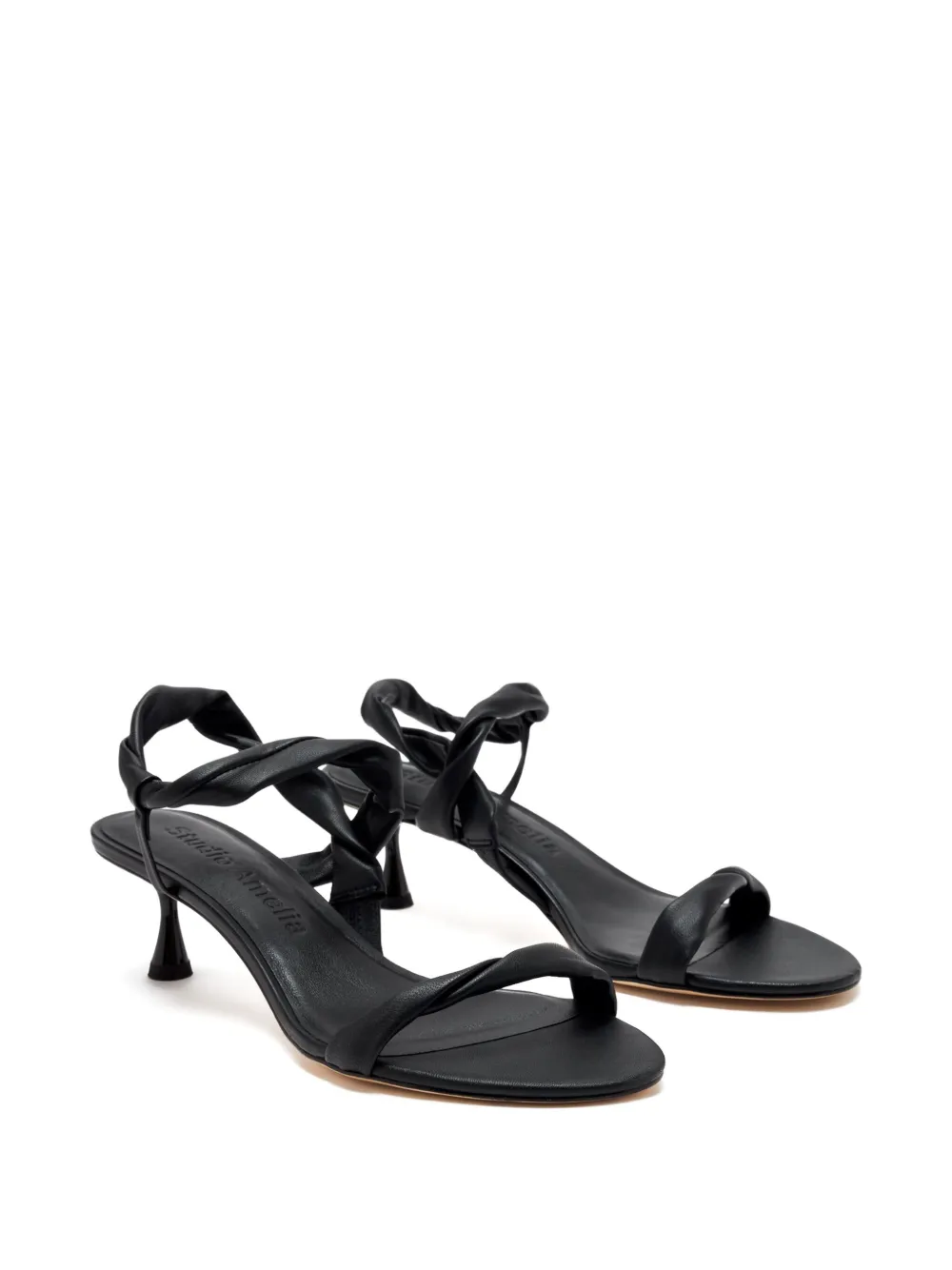 Studio Amelia 50mm twisted leather sandals Black