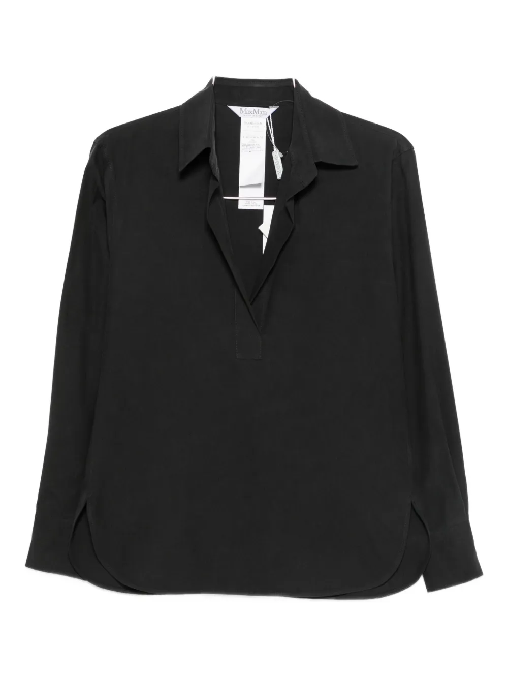 Max Mara Notched-collar Shirt In Black