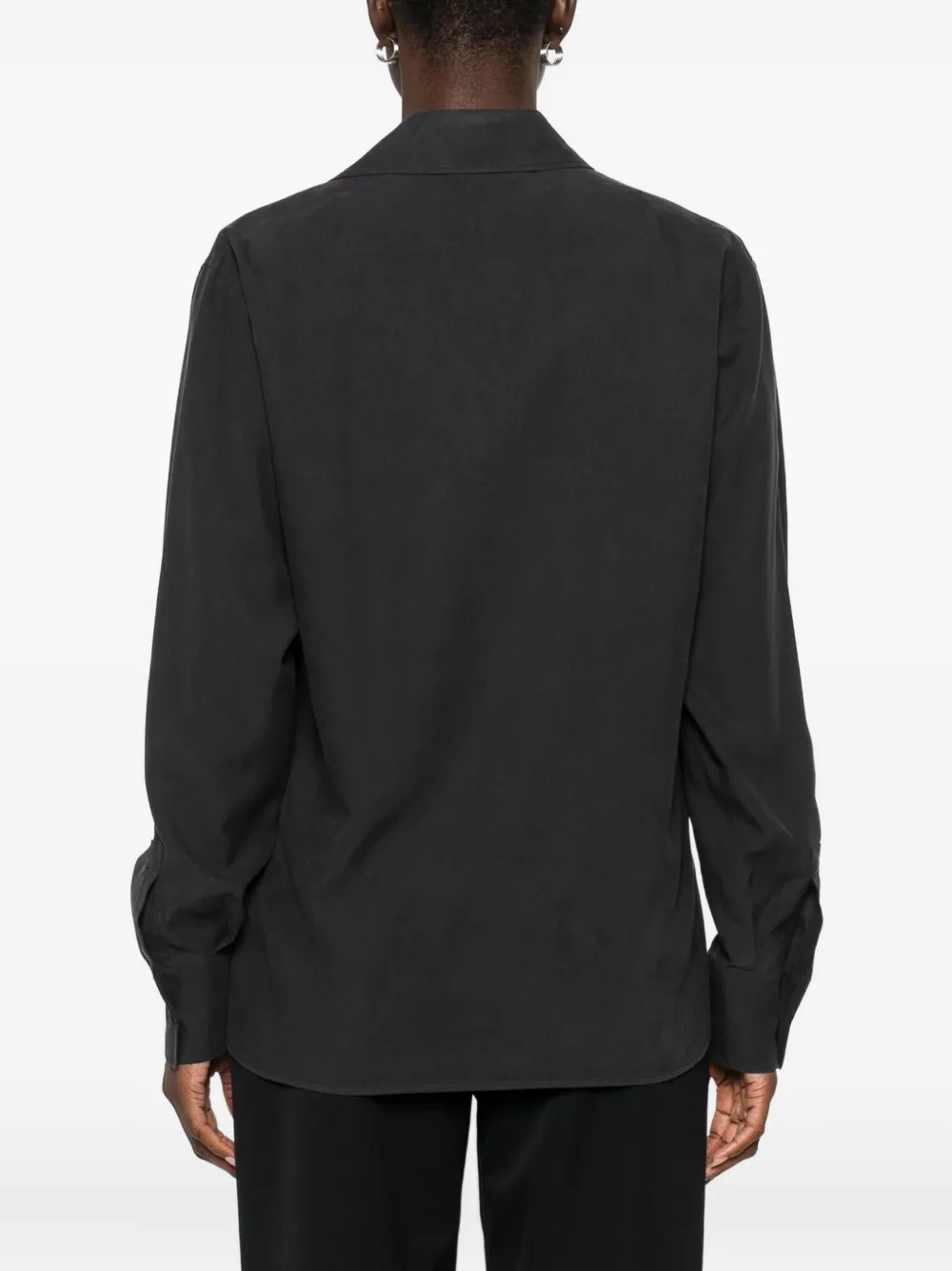 Max Mara Notched-collar Shirt In Black