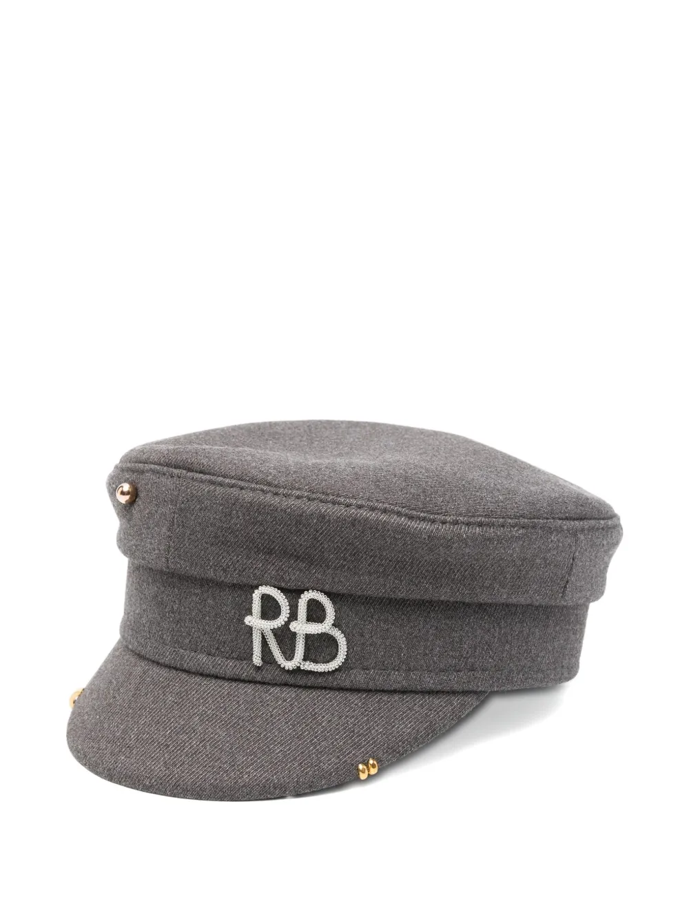 Ruslan Baginskiy Pierced Baker Boy Cap In Gray