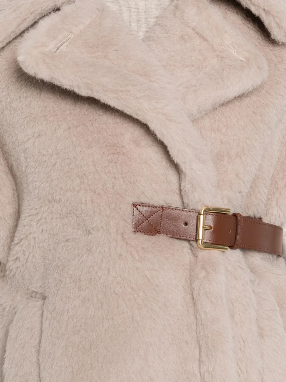 Max Mara Belted-waist Coat In Neutral