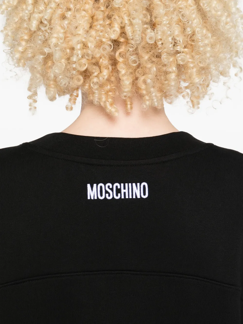 Moschino Smiley Face Knitwear Crew Neck Design In Black