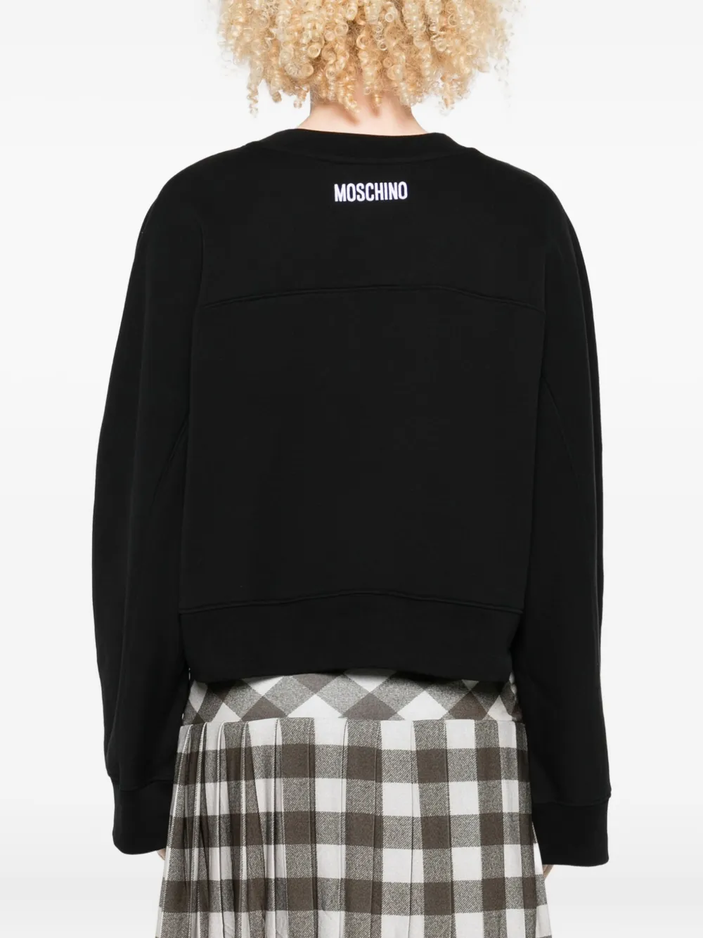 Moschino Smiley Face Knitwear Crew Neck Design In Black