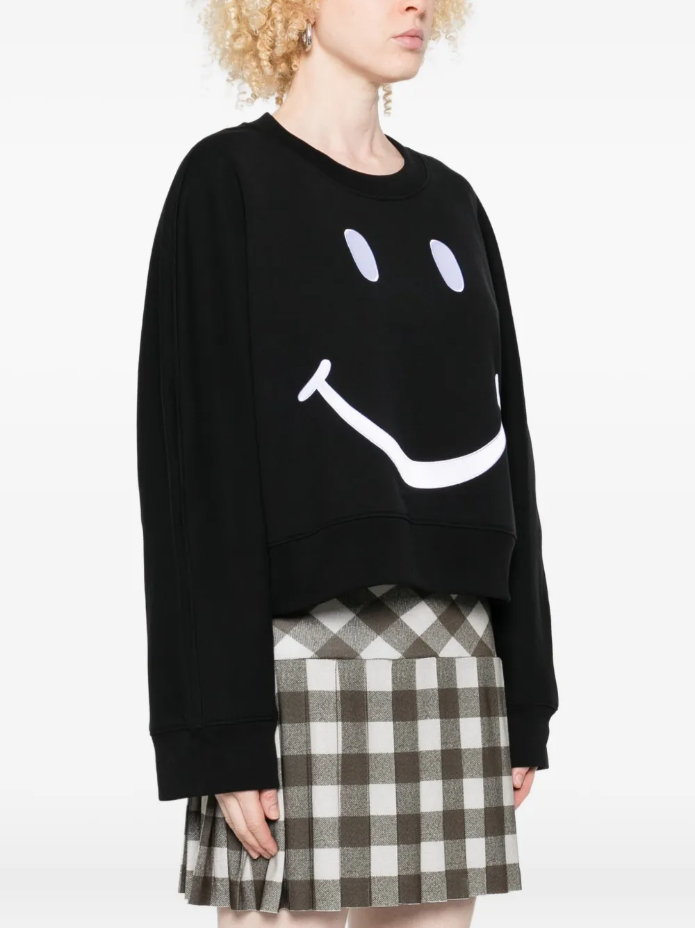 Moschino Smiley Face Knitwear Crew Neck Design In Black