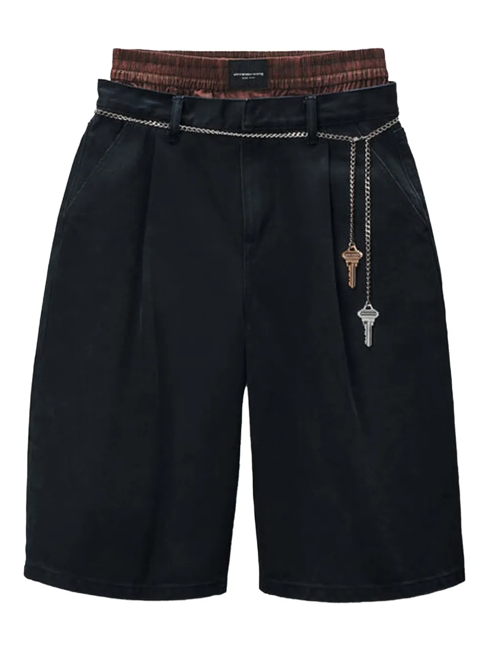 Alexander Wang pleated chain-embellished shorts Zwart