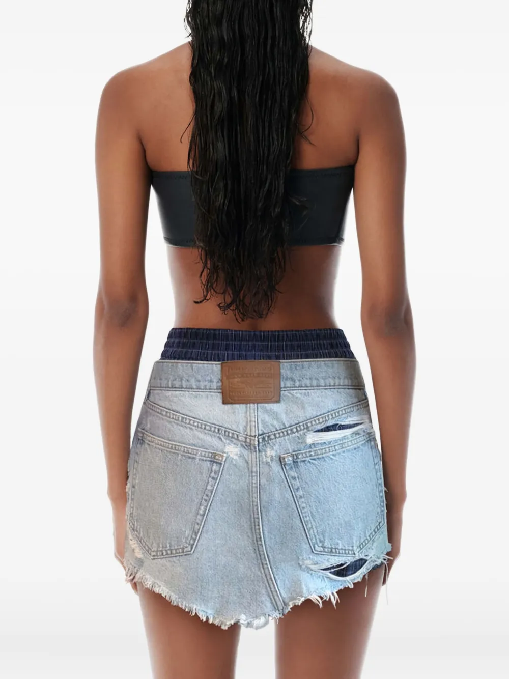 Alexander Wang distressed-denim mini skirt | Asymmetric & Draped Skirts | Image 2