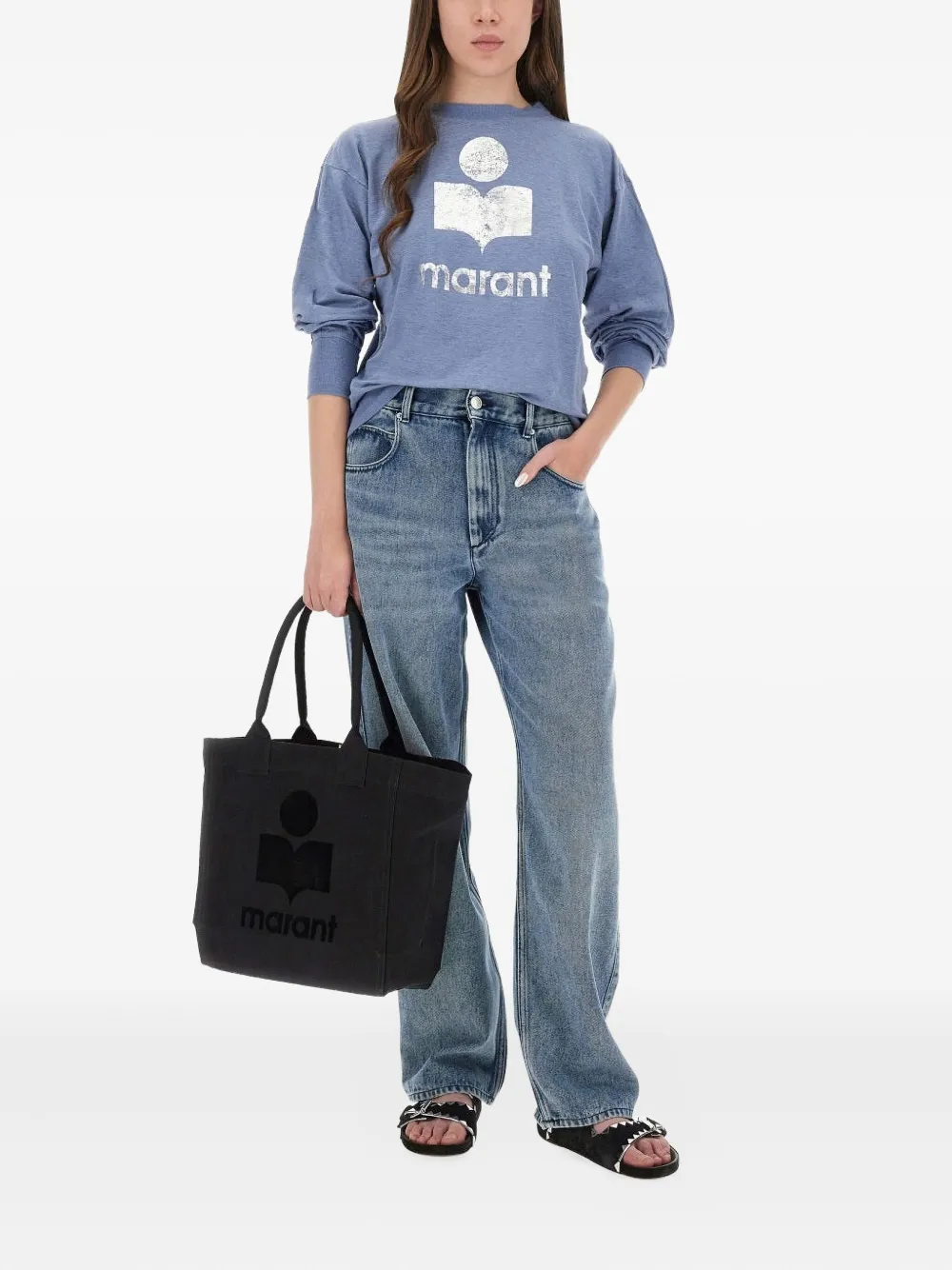 Isabel Marant Étoile Logo Graphic Sweatshirt In Blue