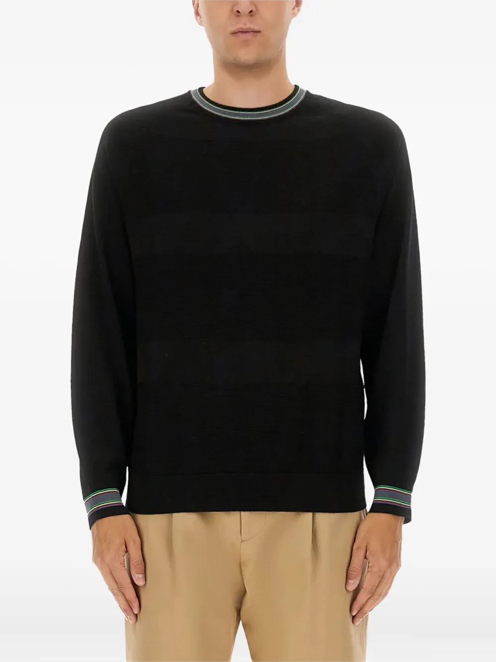 PS Paul Smith striped-trim sweater | Black | Image 1