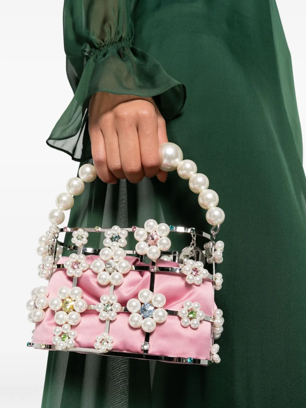 Rosantica Holli Cindy shopper met bloemapplicatie - Zilver