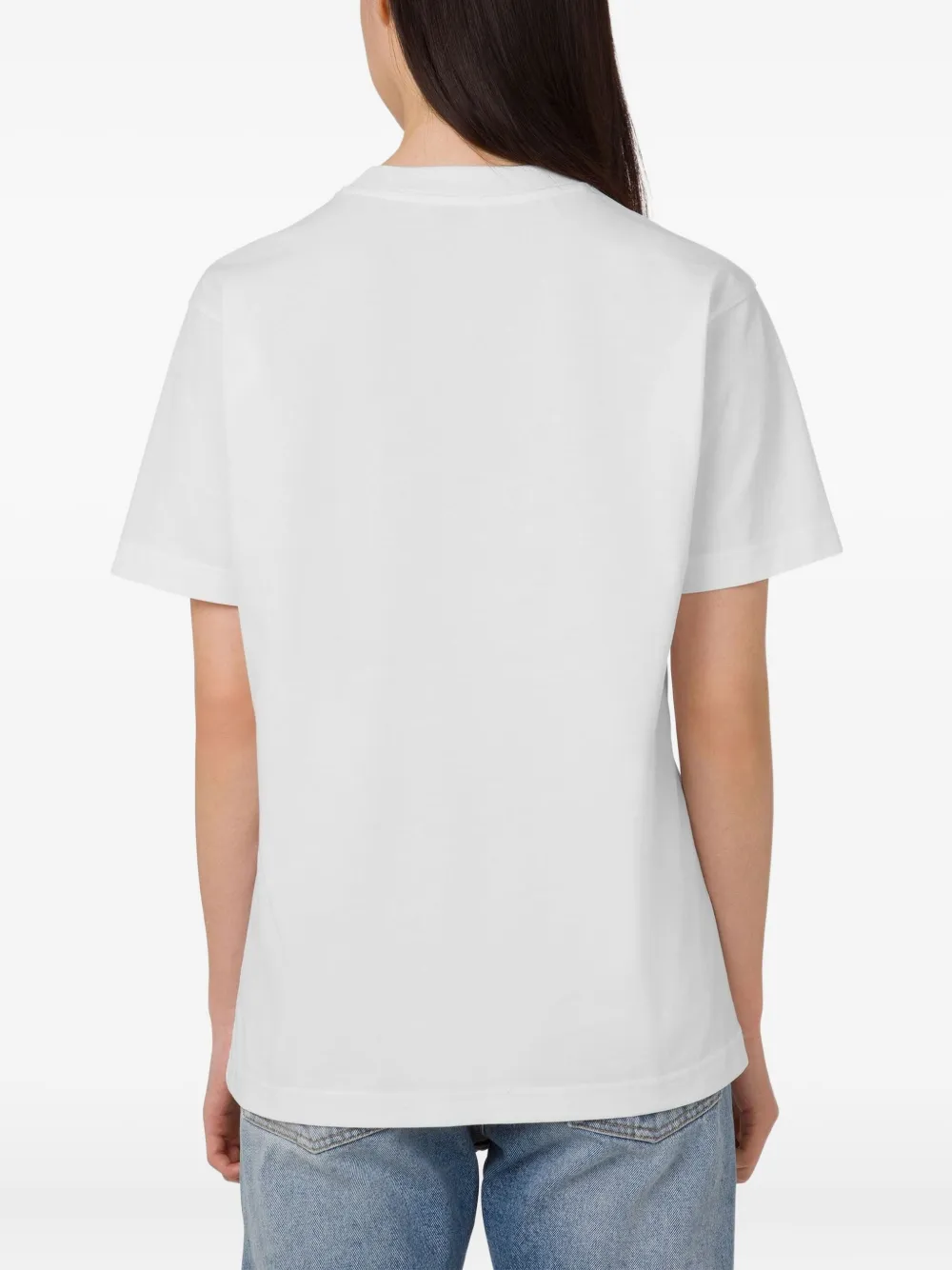 Moschino T-shirt met geborduurd logo Wit