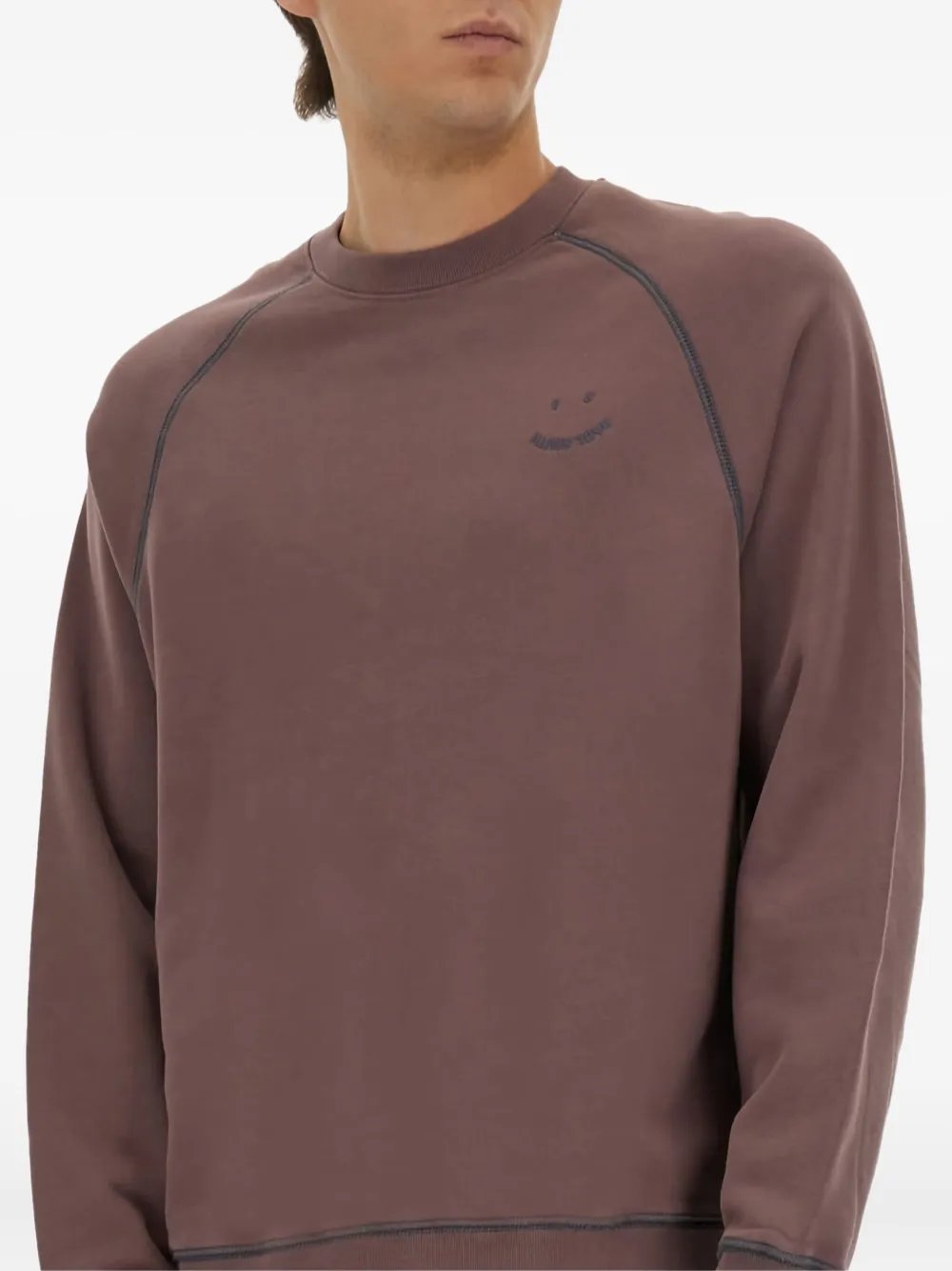 PS Paul Smith Sweater met raglan mouwen en smileyprint Paars