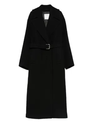 Sportmax Belted Coat | Black | FARFETCH Sportmax Belted Coat | Black | FARFETCH
