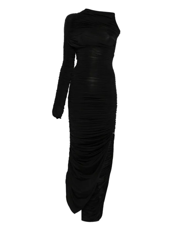green emerald velvet dress Draped Midi Dress with Metallic Sheen