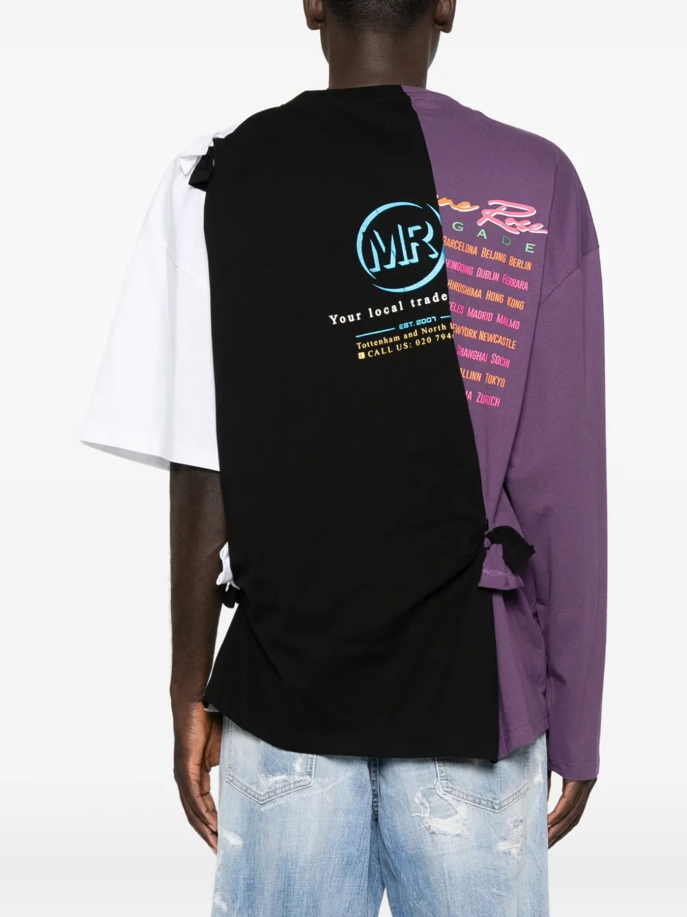 Martine Rose Printed Tie-detail T-shirt In White