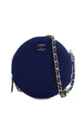 CHANEL Pre-Owned 2019 CC Quilted Jersey Round Clutch with Chain crossbody bag - Blue