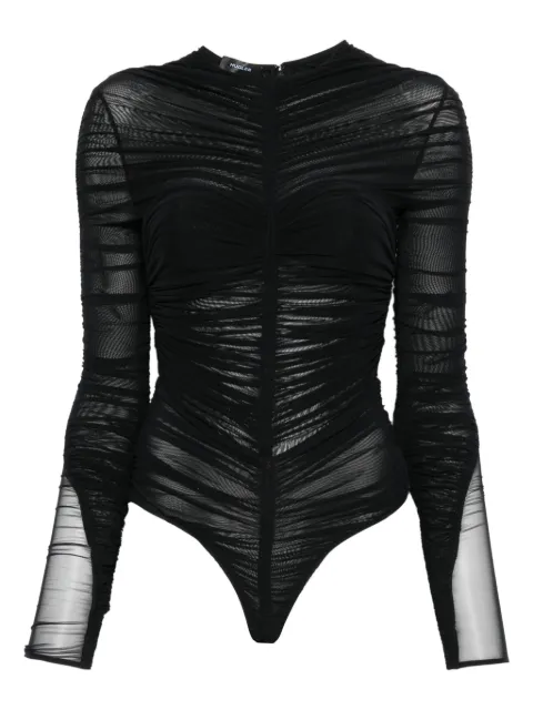 Mugler ruched mesh bodysuit