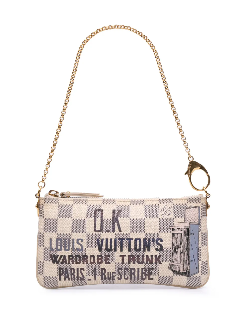 Louis Vuitton Pre-Owned 2010 ダミエ アズール ポシェット ミラ MM ハンドバッグ - ホワイト Louis Vuitton Pre-Owned 2010 ダミエ アズール ポシェット ミラ MM ハンドバッグ - ホワイト