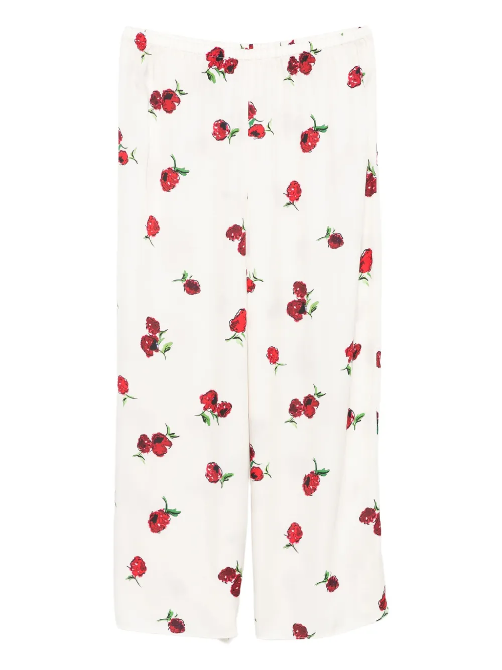 KHAITE graphic-print trousers Beige